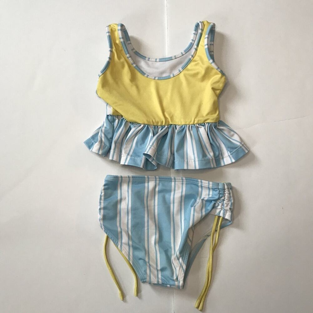 Well Dressed Wolf Wildling Cabana Blue Stripe Tankini Swim 18M - Picture 4 of 6